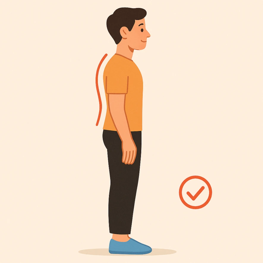 Står upp med bra kroppshållning